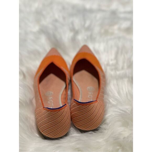 Rothy’s orange and cream diagonal stitching 8 pointy toe - Picture 8 of 8